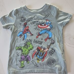 Old Navy Superhero Kids Marvel Tee - Light Gray Blue Sixe 3T
